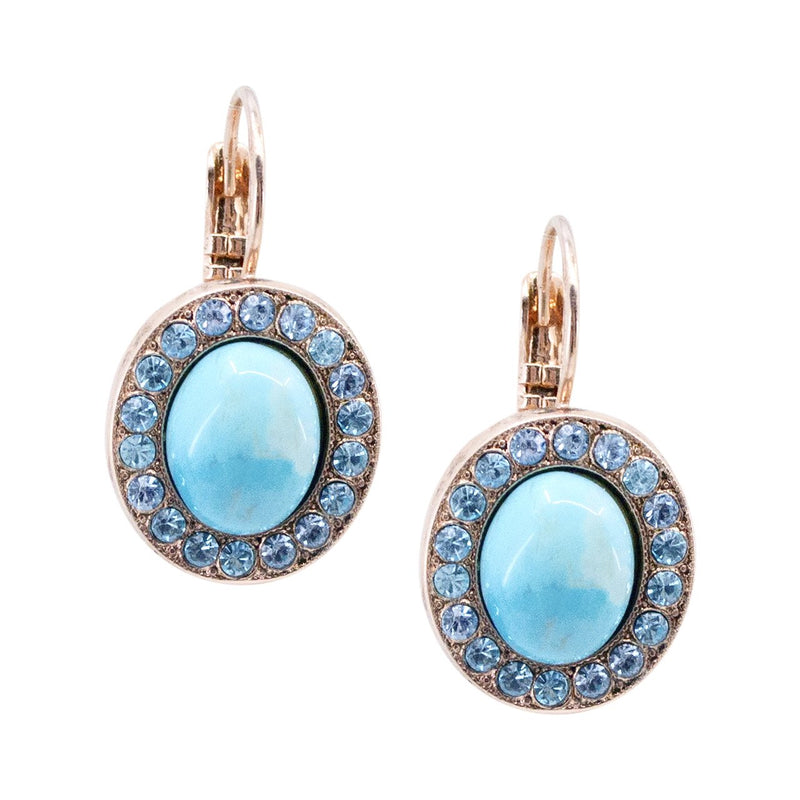 Oval turquoise earrings