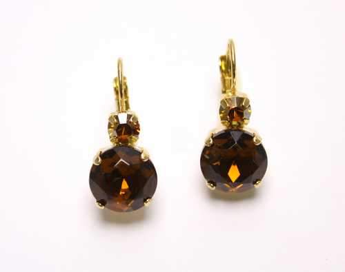 classic earrings set with Swarovsky crystals