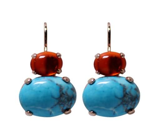 Oval two stones earrings