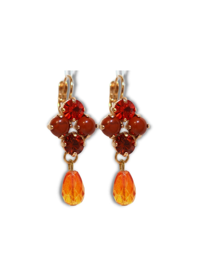 Autumn classic four stones and drops earrings