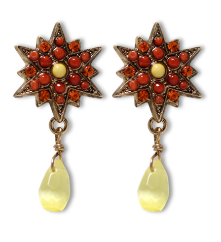 Star hanging earrings