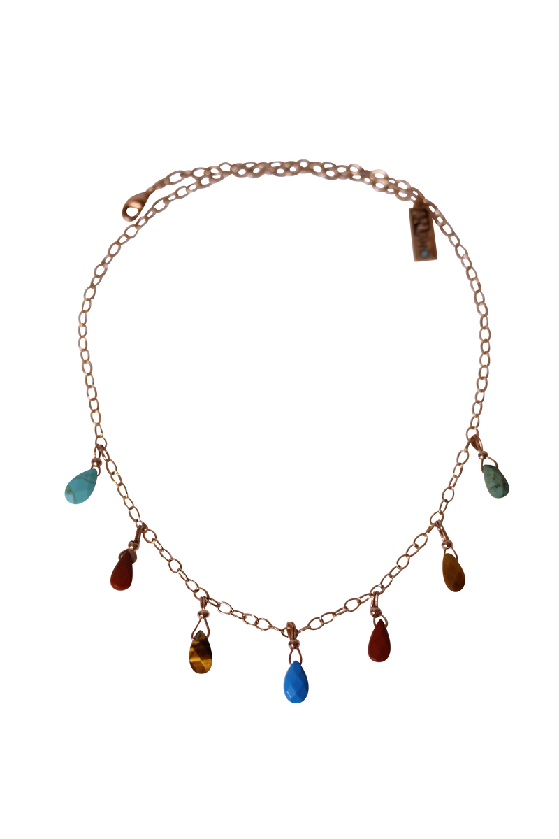 Isis natural stones drops chain