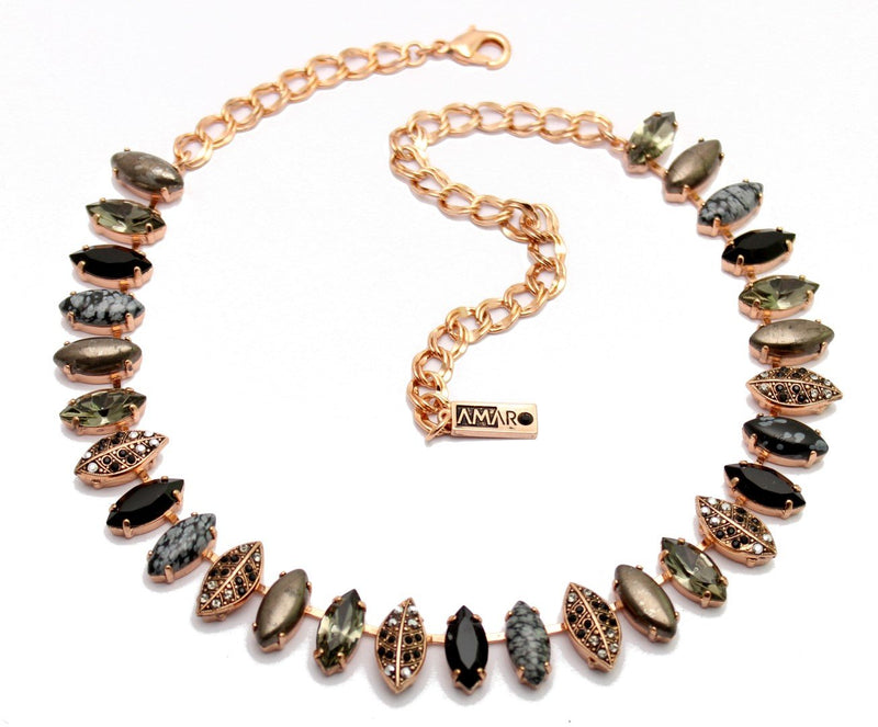 Classic black marquise necklace
