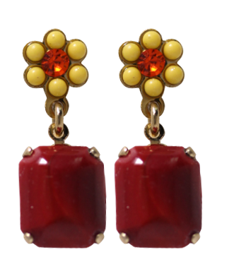 Flower and Octagon post earring