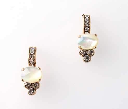 classic and delicate clip-on mother of parl earrings