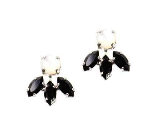Black and white small earrings