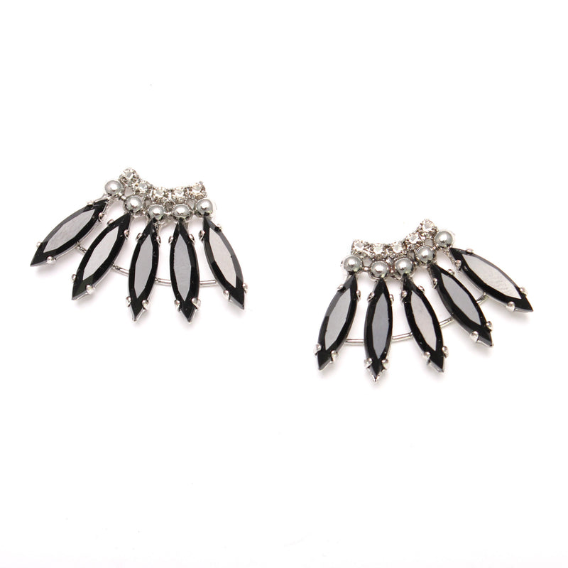 Black spike earrings