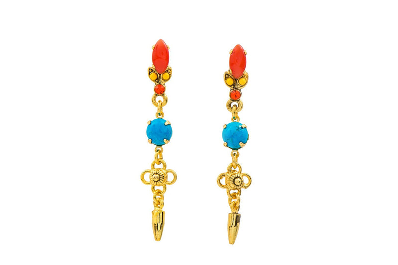 Delicate and beautiful earrings set with Swarovski crystals and Semi-Precious stones