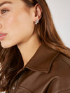 Eillie earrings- pair of classic & elegant post earrings- three marquise shaped crystals in an interesting composition. The earrings are rhodium plated.