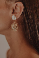 Sun and moon earring