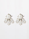 Monik earrings- pair of classic & elegant post earrings, set with marquise shaped crystals and a round pearl on top. o give. Length: 1.5cm