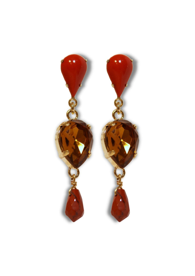 Autumn pear shape earrings