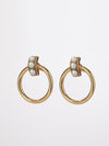 Jenny earrings – A round small post hoop earrings set with 3 small pearls, 24K yellow gold plated, in a classic fine look.