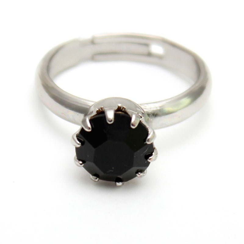 Black onyx adjustable ring