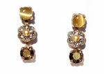 Small golden clip-on flower earrings