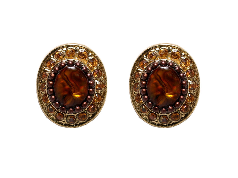 classic clip-on oval earrings